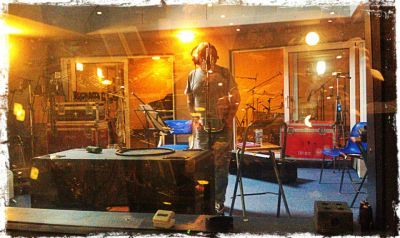 Charlie putting down vocals - click to enlarge