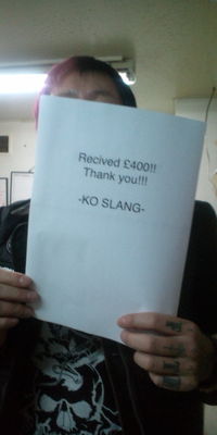 Ko Slang acknowledges another donation from the Subs camp - click to enlarge