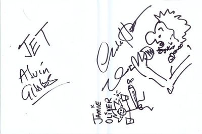 Autographs and cartoons inside cover - click to enlarge