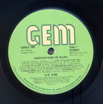 Black vinyl, green label side 1