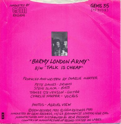 Barmy London Army back cover - click to enlarge