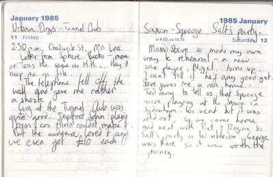 Diary entry for 11 January 1985 - click to enlarge