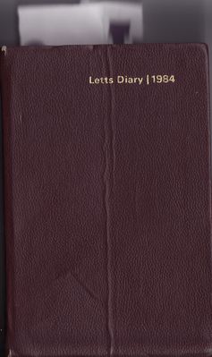Mattew Best's 1984 diary (front cover) - click to enlarge