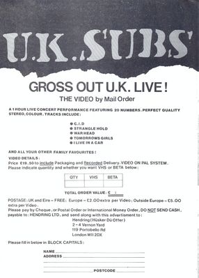 Gross Out U.K. Live flyer